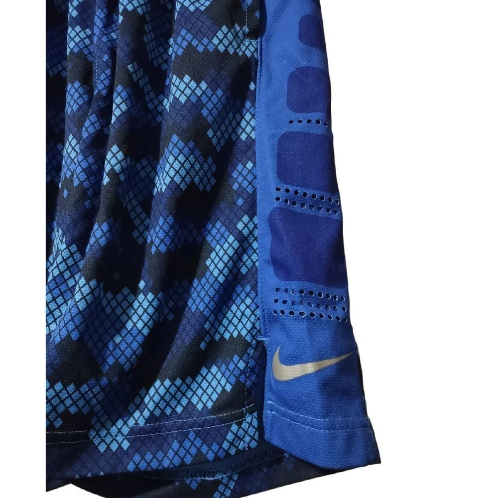 Nike Shorts Boys Size L Elite Dri-FIT Blue Snakeskin Athleisure Streetwear Logo